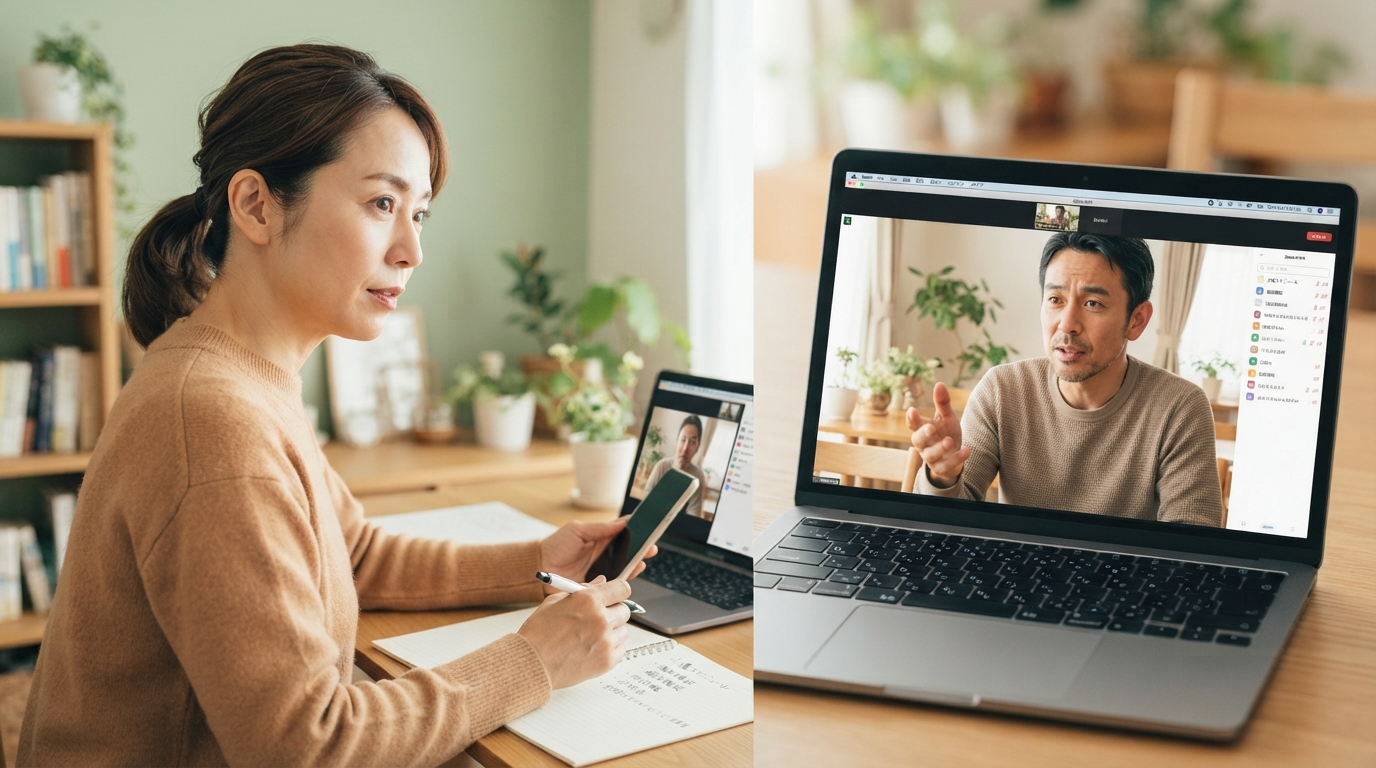 介護をひとりで抱え込まず、外部のサポートに頼ることを考える人のイメージ
