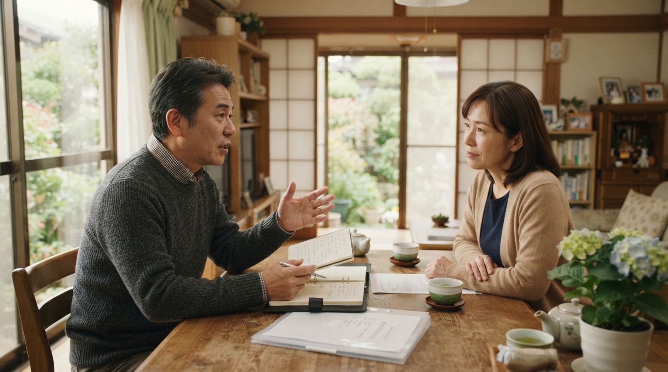 疎遠になったきょうだいの住所を調べるために戸籍謄本などの書類を確認している様子