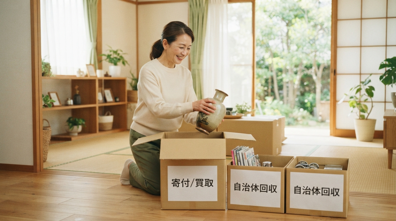 実家の片付け前に準備する道具のイメージ