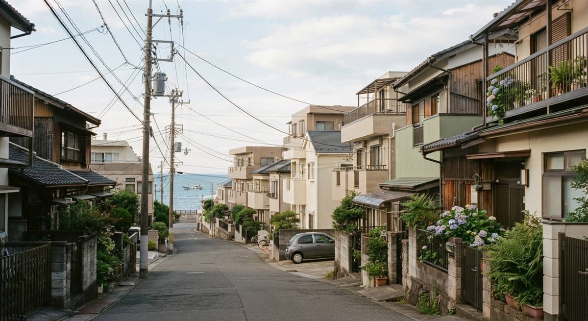 藤沢の海近くの住宅街